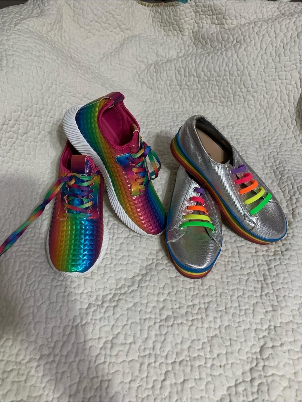 Rainbow Metallic Sneaker Bundle 2 Pairs Women’s Size 6 Fit